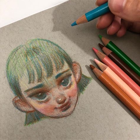 Colored Pencil Portrait, Mediums Of Art, Colour Pencil, So Satisfying, Animated Drawings, Paper Drawing, Color Pencil Art, Drawing Artwork, Moon Art