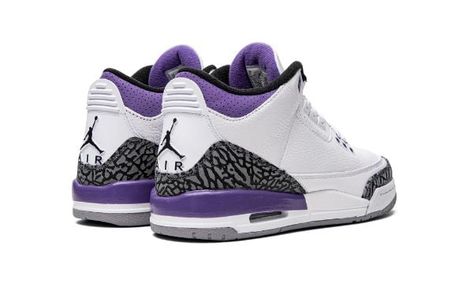 Shop Air Jordan 3 Retro GS "Dark Iris" at Stadium Goods, the world's premier marketplace for authentic sneakers and streetwear. Fast shipping, easy returns. J3 Shoes, Jordans 3, Kyrie Irving Shoes, Jordan 3s, Fluffy Shoes, Jordan Retro 3, Pretty Sneakers, Retro 3, Nike Fashion Shoes