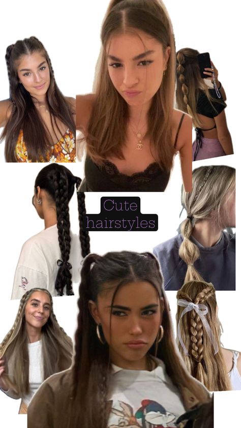 CUTE HAIRSTYLES FOR SCHOOL/… Hairstyle Ideas For Picture Day, Unique School Hairstyles, Strait Hairstyles For School, School Trip Hairstyles, Hair Styles To Do For School, Easy Hairstyles For Medium Length Hair For School Teens, Hairstyle For School Medium Hair, Cute Hairstyles For School Medium Hair, Hair Ideas For School Kids