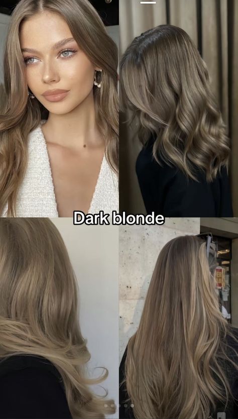 Blue Eyes Dark Blonde Hair, Hair Colour For Grey Eyes, Hair Colour Cool Skin Tone, Glazed Donut Hair, Dark Blonde Hair Solid Color, Biscuit Blonde Hair Color, Victoria Secret Hair Color, Feyre Hair Color, Brunette Blonde Lowlights