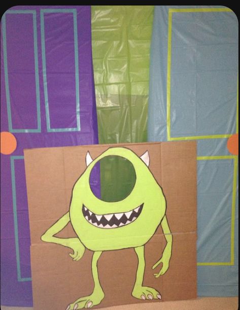 Monster Inc Activities, Monsters Inc Office Decorations, Monsters Inc Games, Monsters Inc Birthday Party Ideas Diy, Monsters Inc Party Favors, Monsters Inc Diy Decorations, Diy Monsters Inc Decorations, Monster Inc Decorations, Monsters Inc Trunk Or Treat Ideas