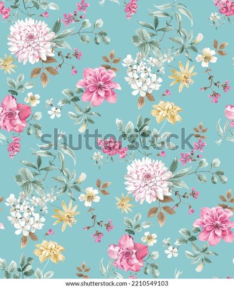 Beautiful Flower Drawings, Color Design Inspiration, Botanical Flower Art, Dobby Fabric, Print Design Art, Textile Prints Design, Watercolor Bouquet, All Over Design, All Over Pattern