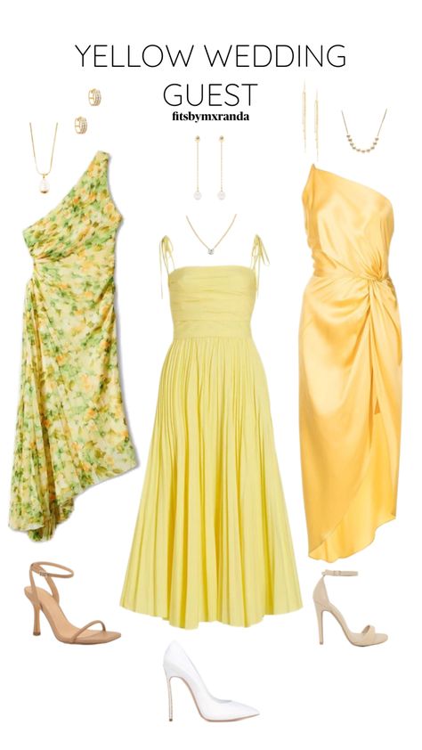 YELLOW WEDDING GUEST LOOKS #outfitinspo #weddingguest #formalwedding #weddingattire Wedding Guest Attire, Boheme Chic, Look Formal, Guest Attire, Wedding Guest Looks, Wedding Attire Guest, Yellow Wedding, Formal Wedding, Wedding Attire