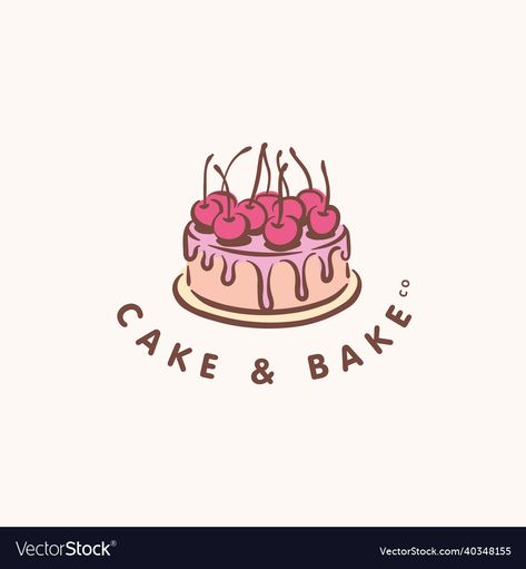 Logo Design Sweet Food, Cakes And Pastries Logo, Cake Baking Logo Design, Cake Company Logo, Cake Bakery Logo Design, Bakery Concept, Cakes Logo, Korea Cake, Pastry Logo