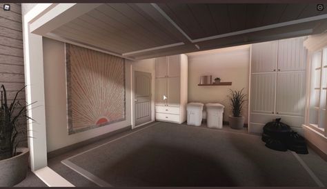 Aesthetic Garage Bloxburg, Bloxburg Garage Ideas Modern, Cute Garage Ideas Bloxburg, Bloxburg Garage Ideas Aesthetic Inside, Garage Ideas In Bloxburg, Garage Interior Bloxburg, Bloxburg Modern Garage Ideas, Bloxburg Garage Ideas Outside, Garage Idea Bloxburg