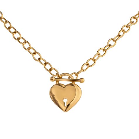 Yhpup Romantic Heart Lock Pendant Stainless Steel Necklace for Women Temperament Metal Texture 18 K Plated Choker Necklace 2020 _ - AliExpress Mobile Lizzie Hearts, Lock Pendant, Romantic Heart, Heart Padlocks, Choker Style Necklace, Heart Lock, Lock Necklace, Detailed Jewelry, Choker Style