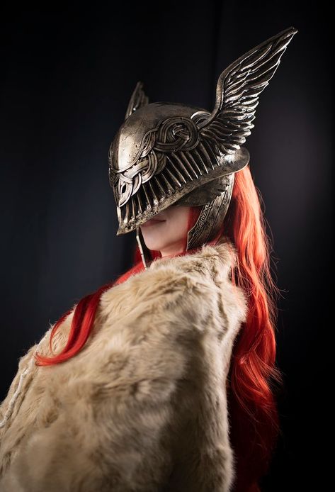 Valkyrie Helmet, Malenia Elden Ring, Valkyrie Costume, Armor Clothing, Soul Game, Viking Helmet, Metal Wings, Dark Souls Art, Artist Alley