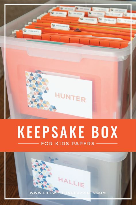 Organize Kids School Papers, Kids School Paper Organization, Kids School Organization, File Box Organization, Kids School Papers, School Paper Organization, Organize Kids, School Keepsake, Educational Activities For Preschoolers