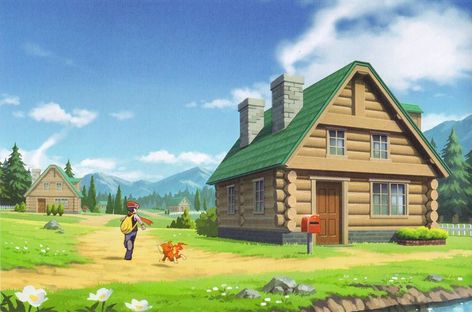 Pokemon Environment Concept Art, Pokemon Towns, Pokemon Locations, Anime Town, Pokemon Painting, Pokémon Diamond, Pokemon Backgrounds, Pokemon Regions, Pokemon Images