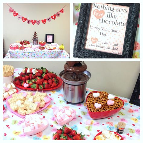 Teacher Appreciation - Valentine's Chocolate Fountain February Teacher Appreciation Ideas, Hospitality Ideas, Valentine's Chocolate, Pta Events, Teacher Encouragement, Staff Morale, Staff Party, Chocolate Fountain, Parent Volunteers