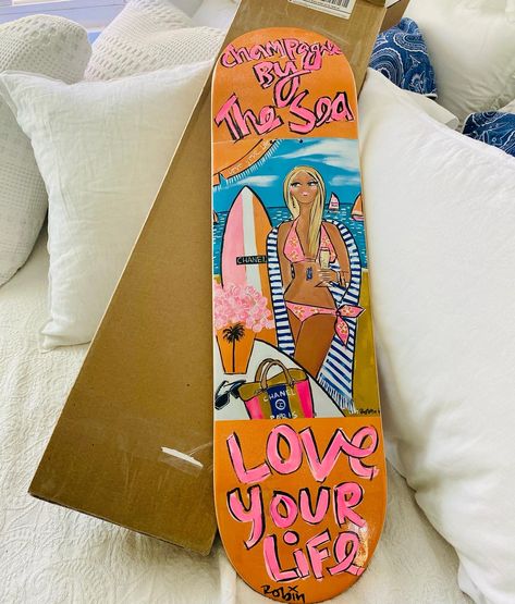 Skateboard Art On Wall, Skate Board Wall Art, Painted Skateboard Decks Art, Skate Deck Painting, Skateboard Wall Art Decor, Personality Pics, Skate Board Deck Wall Art, 2020 Bedroom, Angelina Core