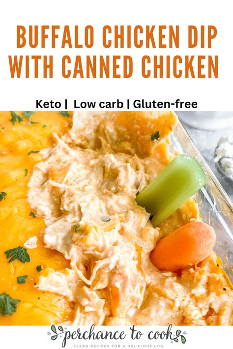 Buffalo Chicken Dip with Canned Chicken Keto Buffalo Chicken Dip, Keto Dip, Keto Buffalo Chicken, Buffalo Chicken Dip Easy, Dip Easy, Low Carb Crackers, Chicken Dip Recipe, Buffalo Chicken Dip Recipe, Healthy Chicken Salad