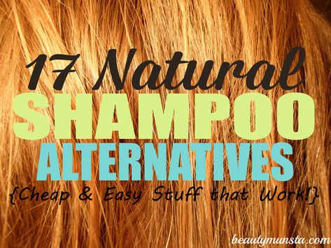 Find 17 great shampoo natural alternatives for toxin-free no-chemical hair washing! Why use these natural alternatives? For one, Natural Shampoo Recipes, Natural Shampoo Diy, Homemade Shampoo Recipes, Healthy Shampoo, Diy Shampoo Recipe, Natural Beauty Hacks, Shampoo Alternative, Homemade Conditioner, Baking Soda For Hair