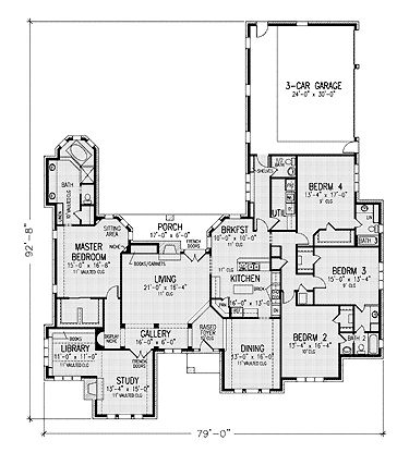 Home Plans HOMEPW11608 - 3,538 Square Feet, 4 Bedroom 3 Bathroom French Country Home with 3 Garage Bays Split Level House Plans, Bathroom French Country, Castle Plans, Story Planning, European House Plans, European Style House, European House Plan, Monster House Plans, Split Level House