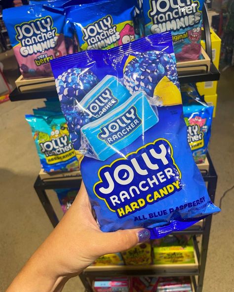 What really is the BEST flavor of Jolly Ranchers? Most people say it is Blue Raspberry! And if you agree then you're in for a treat! We just stocked up on Jolly Rancher Hard Candy bags that are ONLY Blue Raspberry! Shop our Jolly Rancher collection in-store on online at www.sweetvintagetees.com #JollyRancher #BlueRaspberry #JollyRancherBlueRaspberry #hardcandy #newarrival Blue Jolly Ranchers, Candy American, Jolly Rancher Lollipops, 90s Candy, Jolly Rancher Hard Candy, Jolly Ranchers, Food Stock, Kitty Accessories, Sleepover Food