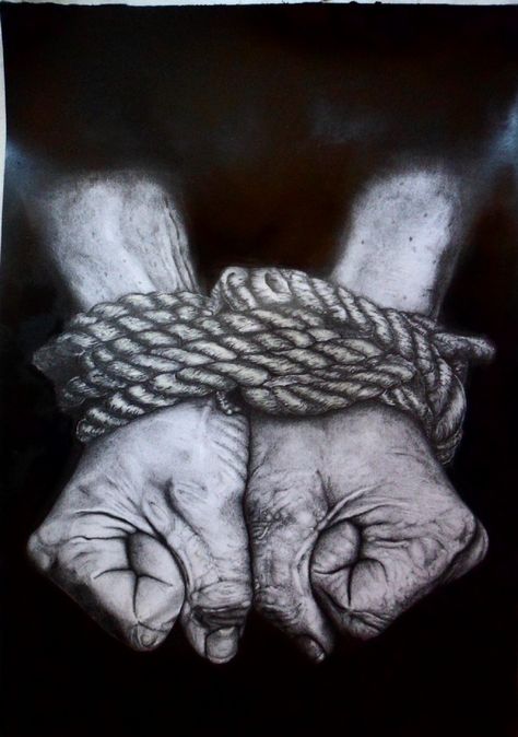 Shackles Drawing, Tied Hands Drawing, Hands Locked Together, Shackled Hands, Handcuffs Drawing, Tie Drawing, Tied Hands, Hand Photography, Free Will