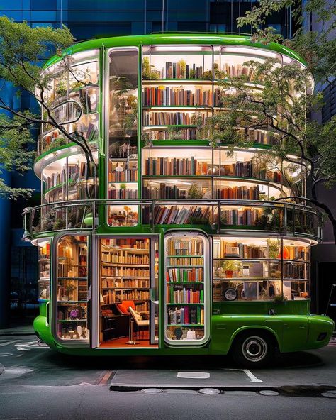 Dina Dennaoui (@lulumoonowlbooks) | Instagram Book And Bed, Home Architecture Styles, Concept Vehicles Sci Fi, Mobile Library, Lake House Food Ideas, Tokyo Hotel, Library Aesthetic, Book Cafe, Tokyo Hotels