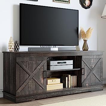 Easy to assemble! 65in Tv, Barn Door Media Console, Mid Century Media Console, Rustic Media Console, Tv Media Console, Farmhouse Entertainment Center, Tv Entertainment Center, 65 Inch Tv, Barn Door Tv Stand