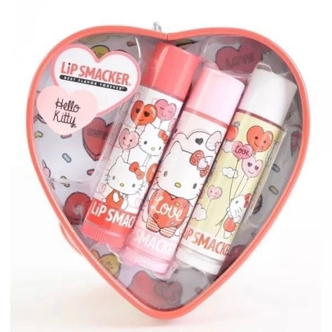 Hello Kitty Lip Balm, 2000s Hello Kitty, Lip Balm Tin, Beauty Products Gifts, Love Lips, Lip Balm Set, Eyebrow Enhancer, Olive And June, Lipstick Stain