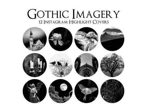 Highlight Covers Dark Aesthetic, Goth Instagram Highlight Covers, Wallpaper Highlight Instagram Black, Gothic Graduation, Joker Jewelry, Goth Instagram, Black Jellyfish, Gothic Imagery, Flower Funny