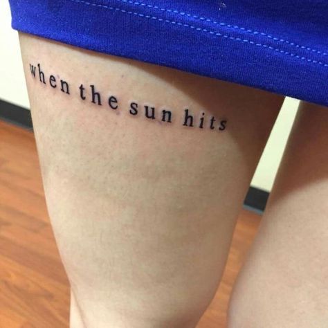 Radiohead Tattoo, When The Sun Hits, Cute Tats, Quote Tattoo, Stick N Poke Tattoo, Poke Tattoo, Real Tattoo, Time Tattoos, Dream Tattoos