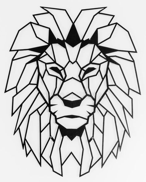 Geometric Quilts, Geometric Lion, Steel Wall Art, Lion Drawing, Easy Drawing Steps, Polygon Art, Geometric Drawing, Geometric Animals, Metal Wall Art Decor