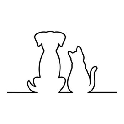 siluetas de perro y gato en corazón blanco y negro 7120865 Vector en Vecteezy Cat Park, Tatoo Dog, Pet Silhouette, Dog Outline, Outline Images, 2 Cats, Dog Vector, Black Silhouette, Silhouette Art