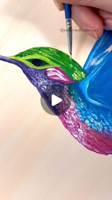 Hummingbird Painting Acrylic, Hummingbird Artwork, Bird Painting Acrylic, Hummingbird Painting, Peony Painting, Sip N Paint, Bird Painting, Painting Tips, Birds Painting