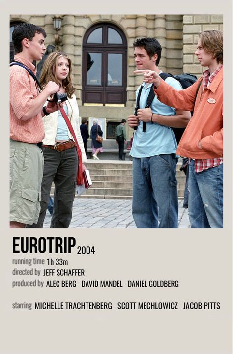 minimal polaroid movie poster for eurotrip Jacob Pitts, Travel Movies, Movies Worth Watching, Kristin Kreuk, Great Movies To Watch, Film Posters Vintage, Chick Flicks, Girl Movies, Good Movies To Watch