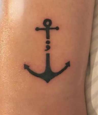 Semi Colon Tattoo, Colon Tattoo, Small Anchor, Anker Tattoo, Semi Colon, Birthday Tattoo, Anchor Tattoos, Semicolon Tattoo, 3 Tattoo