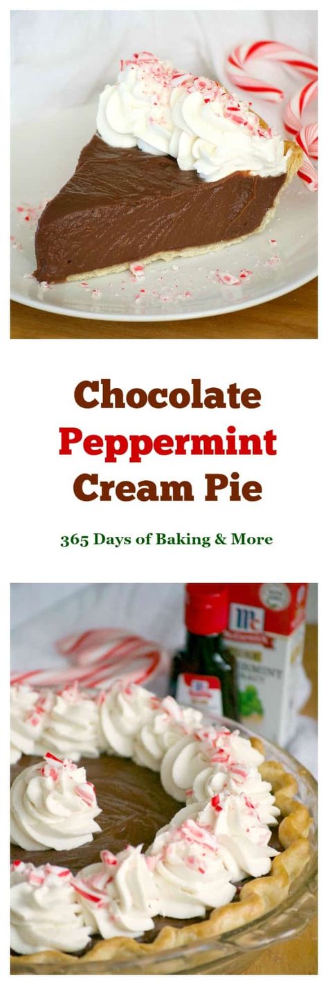 This Chocolate Peppermint Cream Pie is sure to be a big crowd pleaser during the holidays with its' smooth creamy chocolate filling and McCormick Pure Peppermint Extract. Santa might even choose this over cookies! Peppermint Cream Pie, Xmas Recipes, Favorite Pie Recipes, Peppermint Extract, Peppermint Cream, Chocolate Cream Pie, Big Crowd, Cream Pie Recipes, Minty Fresh