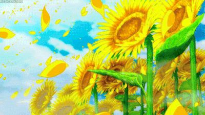 sunflower gif | Tumblr Yellow Gif, Sunflower Banner, Gif Pixel, Header Gif, Scene Gif, Sunflower Images, Gif Background, Flowers Gif, Banner Gif