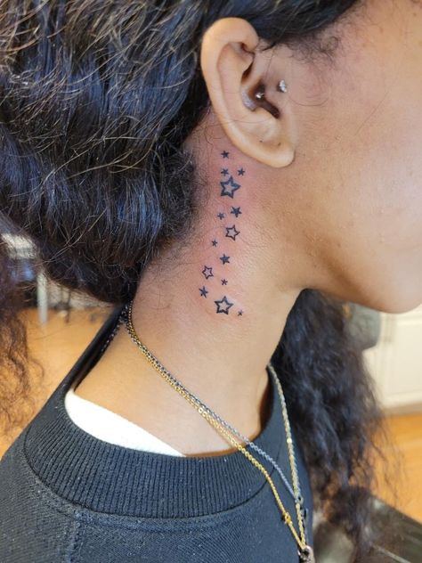 Star Neck Tattoos, Neck Tattoos Women, Neck Tattoos, Tattoos Women, Neck Tattoo, Tattoos For Women, Tatting, Body Art, Tattoo Ideas