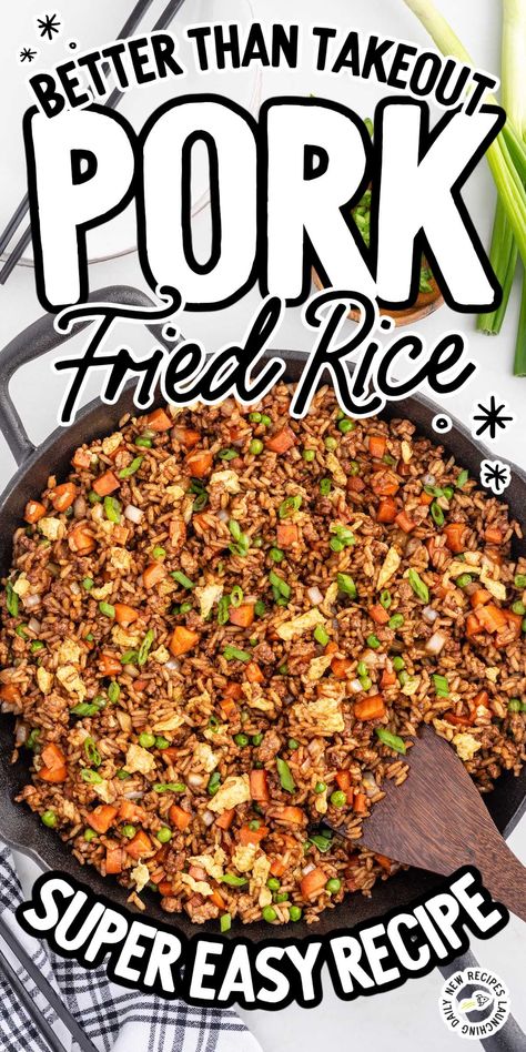 Pork And Rice Recipes, Pork Fried Rice Recipe, Pork And Rice, Fried Rice Recipe Easy, Ground Pork Recipes, Pork Recipes For Dinner, Pork Fried Rice, Pork Recipes Easy, Easy Rice Recipes