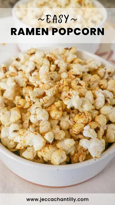 Ramen Popcorn - Jecca Chantilly Miso Popcorn, Roman Noodles, Ramen Flavors, Ramen Seasoning, Easy Ramen, Dried Corn, Ramen Soup, Pop Popcorn, Flavored Popcorn