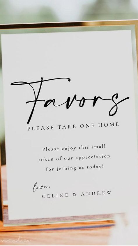 Modern Wedding Favors, Wedding Favor Table, Wedding Favours Sign, Engagement Favors, Signs Wedding, Reception Signs, Favors Sign, Template Wedding, Wedding Favors For Guests