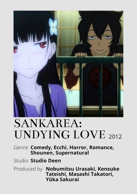 Best Action Romance Anime, Sankarea Undying Love, Best Family Halloween Costumes, Anime Minimalist Poster, Romance Anime, Anime List, Undying Love, Animes To Watch, Minimalist Posters