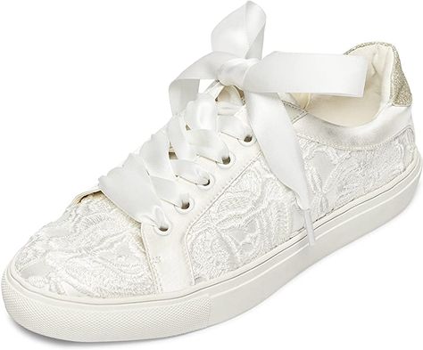 Amazon.com: JIAJIA 8833 Wedding Shoes Bridal Sneakers Flats Bride Tennis Shoes Lace Sneakers Colour Ivory,Size 7.5 B(M) US/38 EU : Clothing, Shoes & Jewelry