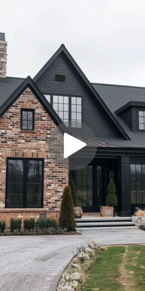 Dark Grey Brick House, Dark Grey Brick House Exterior, Dark Grey Exterior House, Dark Brick House, Dark Brick House Exterior, Dark Grey House Exterior, Grey Brick House Exterior, Grey House Exterior, Dark Grey Exterior