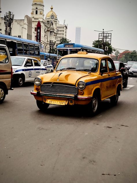 Can Yellow taxi bring a city closer to you then it's Kolkata for you Kolkata Taxi, Aesthetic Kolkata, Victoria Memorial, Yellow Taxi, Lose Yourself, Indian Architecture, Of Aesthetic, Durga Puja, New Market