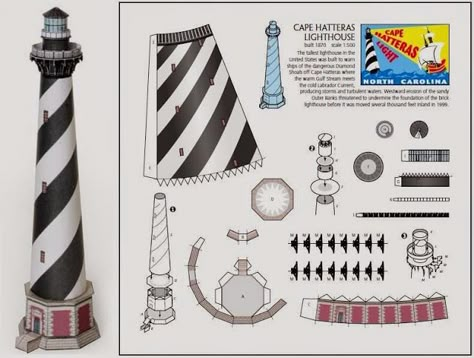 PAPERMAU: 1870`s Cape Hatteras Lighthouse Paper Model In 1/500 Scale by Wurlington Bros Flower Wall Hanging Decor, Room Hanging Decor, Diy Paper Wall Hanging, Wall Hanging Ideas, Hatteras Lighthouse, Cape Hatteras Lighthouse, Flower Wall Hanging, Hanging Ideas, Paper Wall Hanging