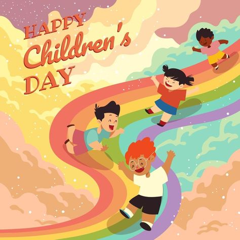 Happy Children Day Concept Children Day Design, Happy Children's Day Ideas, Children Day Poster Design, Childrens Day Poster, Happy Childrens Day Poster, Childrens Day Illustration, Children's Day Poster, International Children's Day, Kids Day