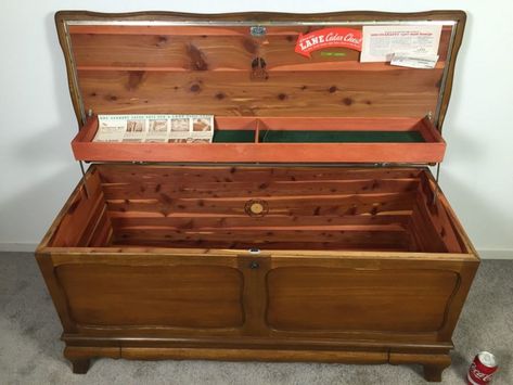 Lane Cedar Chest Makeover, Letter Prompts, Fred Taylor, Lane Cedar Chest, Kids Toy Chest, Small Nightstand, Piano Stool, Furniture Flip, Lane Furniture