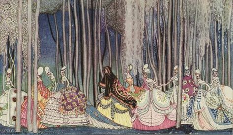 The Twelve Dancing Princesses, Dancing Princess, Twelve Dancing Princesses, Kay Nielsen, Princess Illustration, Fairy Tale Art, Edmund Dulac, 12 Dancing Princesses, Vintage Fairies