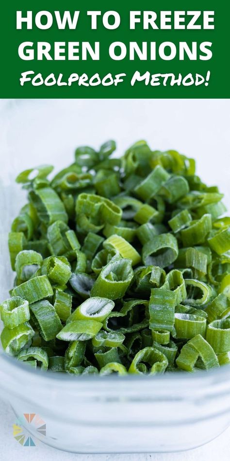 How To Freeze Green Onions, Freeze Green Onions, Store Green Onions, Freezing Onions, Freezing Food Guide, Green Onions Recipes, Freezing Vegetables, Freeze Greens, Frozen Veggies