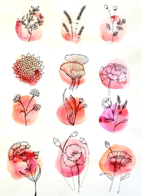 Flower Art Watercolor, Akvarel Illustration, Illustration Botanical, Inspiration Illustration, Pen Illustration, Illustration Art Design, Watercolor Paintings For Beginners, Watercolor Flower Art, Watercolor Painting Techniques