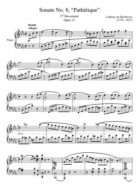 Sonate No. 8, “Pathétique” sheet music composed by Ludwig van Beethoven (1770 - 1827) – 1 of 11 pages Beethoven Sheet Music, Beethoven Piano Sheet Music, Classical Piano Music, Beethoven Music, Popular Piano Sheet Music, Free Printable Sheet Music, Classical Sheet Music, Piano Sheet Music Classical, Sheet Music Pdf