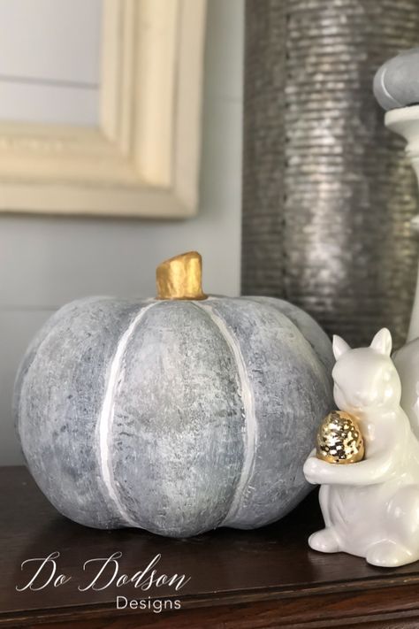 Dollar Store Pumpkin Makeover, Diy Dollar Store Pumpkins, Dollar Tree Pumpkins Craft Ideas, Plastic Pumpkins Makeover, Halloween Plastic Pumpkins, Pumpkin Makeover, Cement Pumpkins, Pumpkin Painted, Autumn Porch