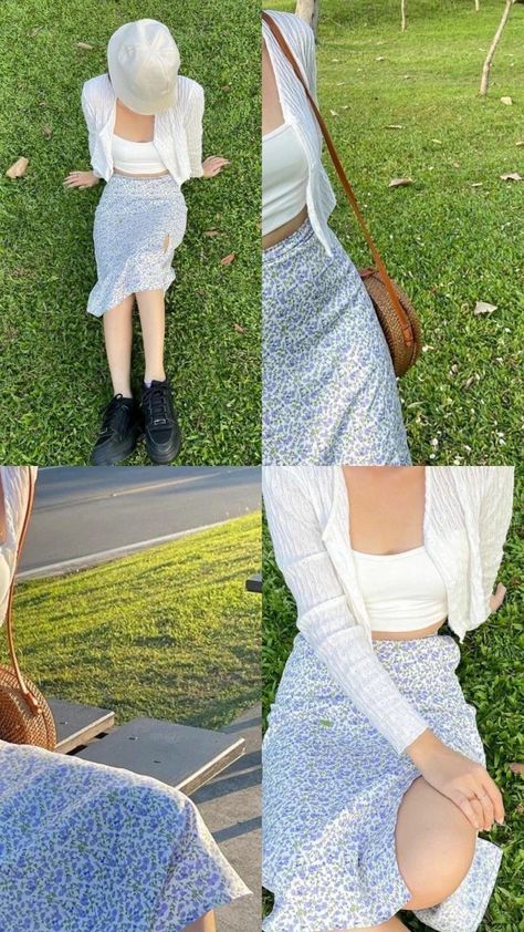 Summer Long Skirt Outfits, How To Be Aesthetic, Modest Girly Outfits, Fashion Outfits Korean, Korean Kids, Be Aesthetic, Everyday Fashion Outfits, Casual Day Outfits, Family Photo Outfits