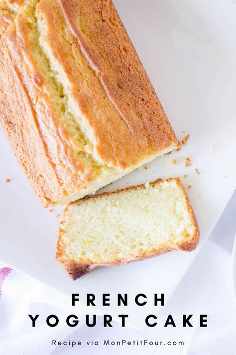 Yogurt Cake Recipe Easy, Vanilla Yogurt Cake, Plain Yogurt Recipes, Vanilla Yogurt Recipes, French Yogurt, French Yogurt Cake, Yogurt Cake Recipe, Yogurt Bread, Cake Recipe Easy